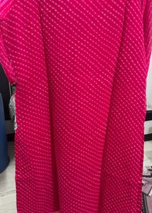 Vibrant Pink leheriya Kurta Set with Dupatta