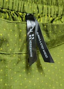 Stylish Olive Green Palazzos with Subtle Print