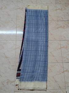 Red &amp; Blue sandal zari border saree