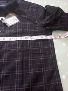 Premium White Checks Pure Cotton Shirt (M/chest 40