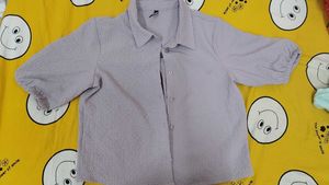 Casual Lavender Puff Sleeve Top