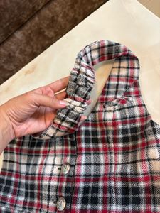 Plaid Halter Dress with Lace Trim