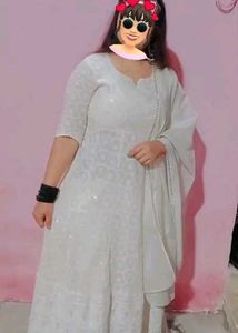 Elegant White Chikankari Kurta Set