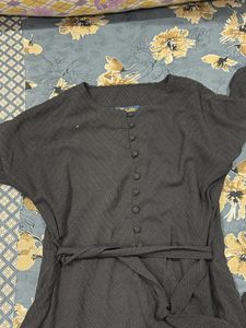 Black Belted Midi Dress