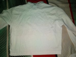 White Polyester Full Sleeves Crop Top