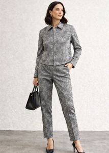 Stylish Textured Co-ord Set Jacket with Pants