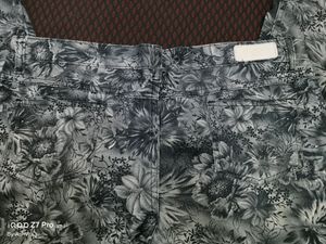 Black And White Floral Printed Jeans