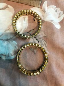 Sparkling Gold Bangles with Crystals pack of 1