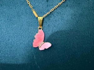 Cute Pink Butterfly Necklace