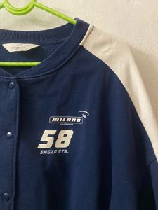 H&amp;M Navy Blue Bomber Jacket with Stars
