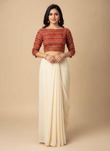 Red Striped Ethnic Blouse