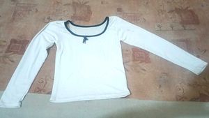 Korean Style Ribbed White Stretchable