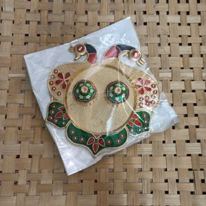 Peacock Meenakari Pooja Thali