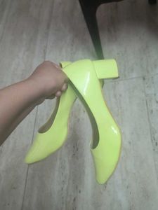 Neon Yellow Ballet Flats