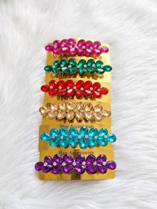 Sparkling Flower Hair Clips Set
