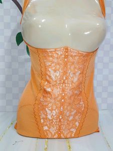 (460)Vintage Orange Lace Bodysuit