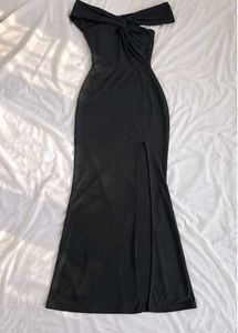 Elegant Black Off-Shoulder Gown