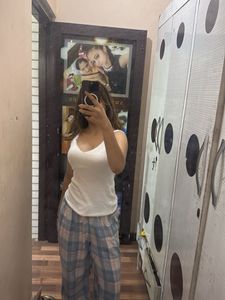 Ribbed White Spaghetti Strap Tank Top
