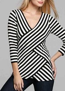 Striped V-neckcTop