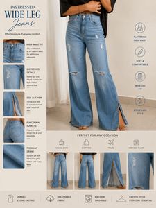 Distressed Wide Leg Jeans
