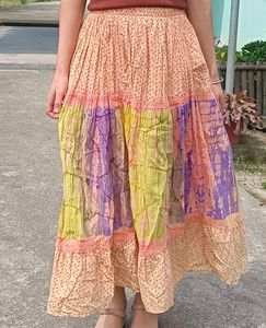 Boho Tiered Print Maxi Skirt