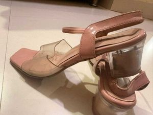 Stylish Pink Transparent Strap Sandals