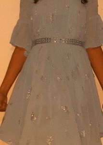 Girls Blue Sparkle Party Dress