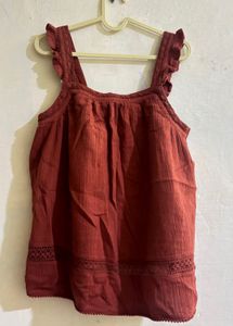 Beautiful Rust Ruffled Top