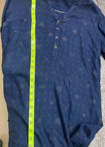 Blue Printed Top/Kurti In Size L, Soft Rayon