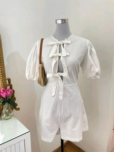 White Bow Romper