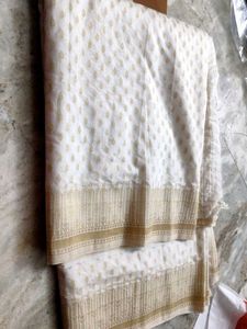 Elegant Cream Silk Saree