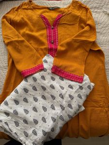 Elegant Mustard Kurta and trouser set (combo)