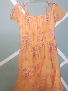 Charming Floral Cold Shoulder Dress