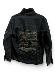 Men's Black Graphic Denim Jacket