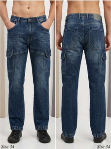 Men's Blue Cargo Jeans