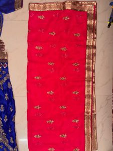 Stunning Blue &amp; Pink Embroidered Lehenga Choli