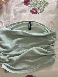 Sparkly Ruched Tube Top