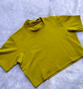 Chic Mustard Yellow Cropped Top