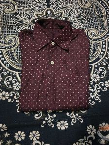Maroon Polka Dot Shirt