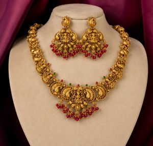 Antique Gold Necklace & Earrings Set