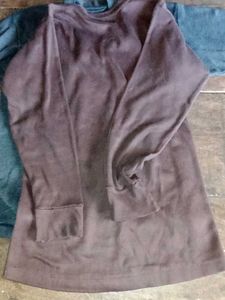 Set of Two Long Sleeve Thermals - Black Brown