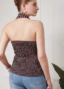Striped Halter Neck Top