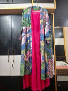 Floral print shrug and a slip