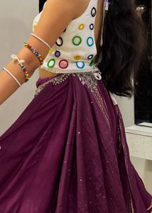 Navratri mirror work backless blouse