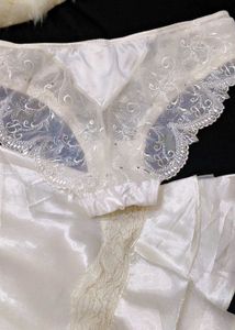 Vintage Satin Lace Slip Dress with brief 👍