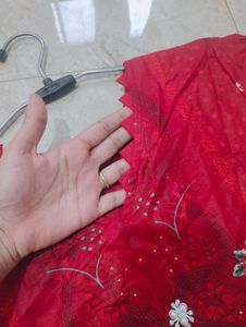 Pakistani maroon Floral Kurta Set