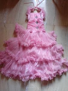 Beautiful Pink Ruffled Party Dress