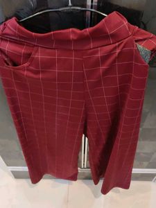 Maroon Plaid Culottes