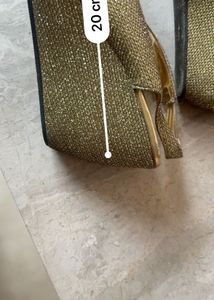Gold Glitter Slingback Heels