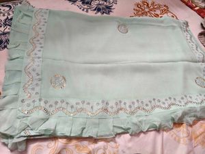 Sky Blue party wear Saree